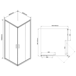 Душевой уголок Garda VSS-1G100CLGM, 1000*1000, вороненая сталь, стекло прозрачное , , шт