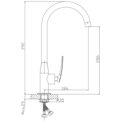 Смеситель для кухни, латунь, хром HB70616