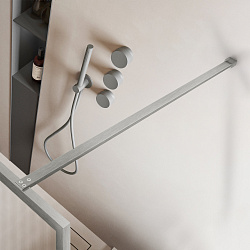 Душевая перегородка Волк-Ин (Walk-In) VSW-1HP100FLBN, 1000*2000, брашированный никель, стекло рифлен