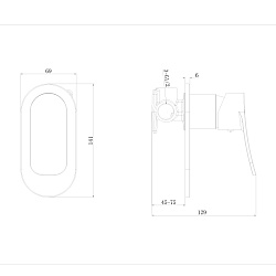 Смеситель для встраиваемых душевых систем на 1 режим (без аксессуаров), хром