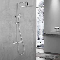 Душевая стойка Next VSFS-1N1TCH термостатическая с изливом, 25см верх душ, хром, , шт