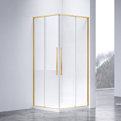 Душевой уголок Slim-N VSS-4SN8010CLG, 1000*800, брашированное золото, стекло прозрачное, , шт
