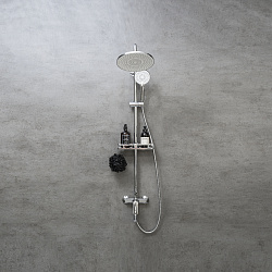 VERBA Душевая система с верхним душем с пов.изливом, рег.высота, латунь/хром, LM11462C