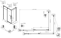 Душевой уголок Ultima VSR-7UL9014CL, 1400*900, хром, стекло прозрачное, , шт