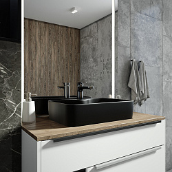 Corpa Nera Grossi/Гросси 48 раковина накладная с полочкой под смеситель, черный матовый