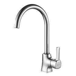 EVITTA Смеситель для кухни с поворотным изливом, высота излива 23 см, длина 19 см, латунь/хром