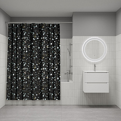 Штора для ванной, 200x180 см, Полиэстер, черный, IDDIS, BT02P18i11