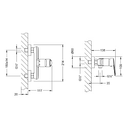 POINT Смеситель для душа, латунь/хром, LM0303C