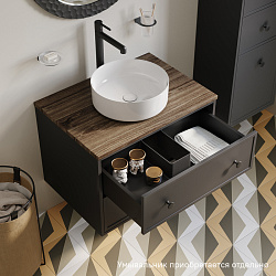 Тумба подвесная, со столешницей МДФ, макадамия орех, 70 см, темно-серый, Torr, IDDIS, TOR70DMi95K по