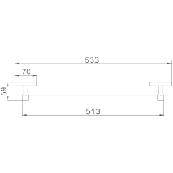 Держатель для полотенец 600 мм, хром HB1901-1