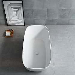 Ванна из искусственного камня Vincea VBT-6S02MW, 1700*720*550, белый мат., слив-перелив в комплекте,