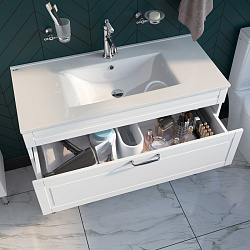 Тумба с умывальником, напольная, 100 см, белая, Oxford, IDDIS, OXF10W1i95K