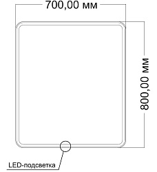 Зеркало LED VLM-3VC8008-2 800х800 c сенсорным выключателем и диммером, антизапотевание, , шт
