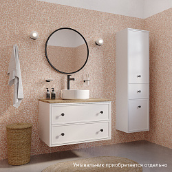 Тумба подвесная, со столешницей МДФ, дуб верона, 80 см, белый матовый, Torr, IDDIS, TOR80WVi95K