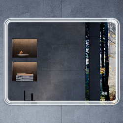 Зеркало LED VLM-3MA100-2 1000х800 c сенсорным выключателем и диммером, антизапотевание, , шт