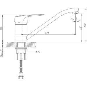 Смеситель для кухни, латунь, хром HB4904
