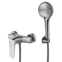 ВЫВОД BRONX Смеситель для душа с 3-х режимной лейкой Ø110 мм, латунь/графит, LM3703GM