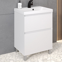 Тумба напольная ASTRA 60 /2ящ/белая/раковина Астория Florentina/AQUA DE MARCO