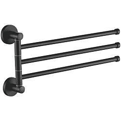 Держатель для полотенец, тройной, поворотный 400 мм, черный HB8713