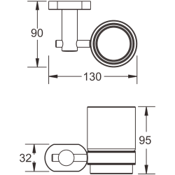 Стакан 1шт (круг), черный матовый B90106