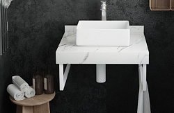 Corpa Nera Grossi/Гросси столешница 60 под раковину керамогранит, белый мрамор