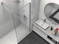 Душевая перегородка Walk-In VSW-1HS800CLGM, 800*2000, вороненая сталь, стекло прозрачное, , шт