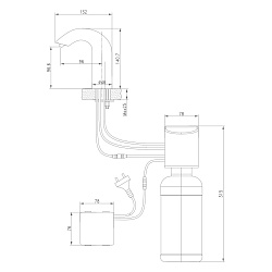PROJECT Дозатор для жидкого мыла бесконтактный (сенсорный), 1 л, латунь/хром, LM4642CE