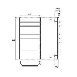 Полотенцесушитель водяной Point Венера PN07158 П7 500x800, хром
