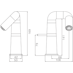 Смеситель для раковины, прогрессивный картридж, латунь, черный HB10813-7 