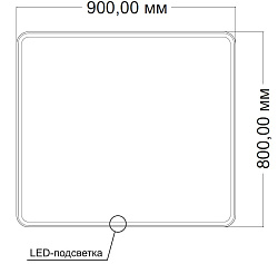Зеркало LED VLM-3VC1007 1000х700 c сенсорным выключателем и диммером, , шт