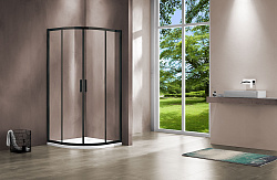 Душевой уголок Garda VSQ-1G900CLB, 900*900, черный, стекло прозрачное , , шт
