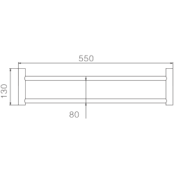 Держатель для полотенец, двойной 600 мм, черный HB8409-7