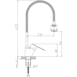 Смеситель для кухни, латунь, хром HB4304-3