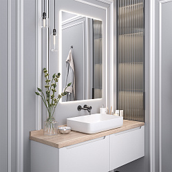 Зеркало/LED-подсветка (70см*100см) сенсор.выключатель Sirius/AQUA DE MARCO