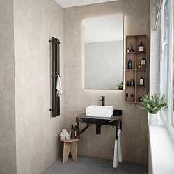 Corpa Nera Grossi/Гросси столешница 60 под раковину керамогранит, черный мрамор