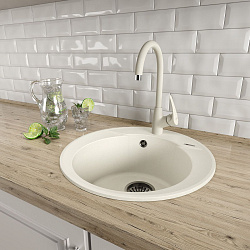 SULA 500 Мойка кухонная из кварцгранита цвет: антрацит  комплектация: крепеж, сливная арматура с пер