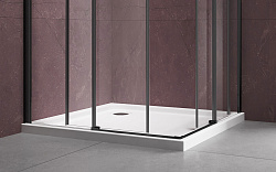 Душевой уголок Dice VSS-4D900CLB, 900*900, черный, стекло прозрачное, , шт