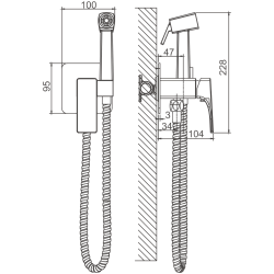 Смеситель гигиенический, черный B55709-7