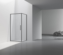 Душевой уголок Slim 8mm VSR-4SLP9090CLGM, 900*900, вороненая сталь, стекло прозрачное, , шт