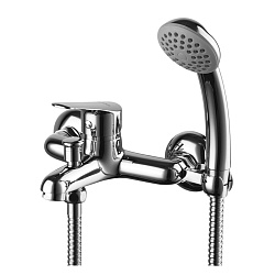 Смеситель для ванны с коротким изливом, вытяжной переключатель с ручной фиксацией, латунь/хром