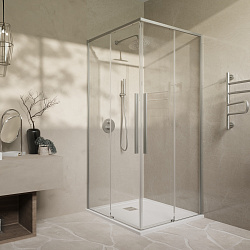 Душевой уголок Slim-N VSS-4SN900CLBN, 900*900, брашированный никель, стекло прозрачное, , шт