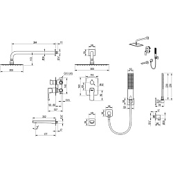 URSUS Смеситель для ванны и душа встраиваемый