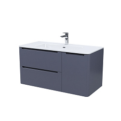 Тумба с умывальником, подвесная, 100 см, темно-серый, Edifice, IDDIS, подходит умыв. 0101000i28