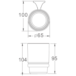 Держатель стакана матовое стекло, хром HB8506