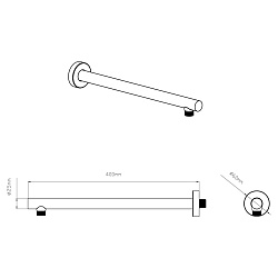 Верхний душ с держателем VSHD-42CGM, вороненая сталь, , шт