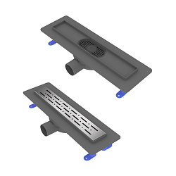 Corpa Nera Grossi/Гросси душевой трап 40 см с гидрозатвором, решетка из нержавеющей стали