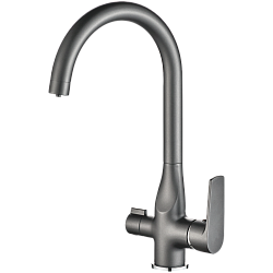 Смеситель для кухни с подключением фильтра, латунь, оружейная сталь HB76533-3 