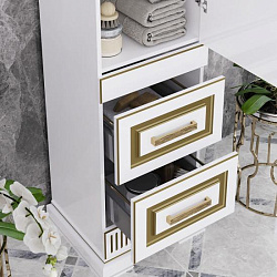 Пенал Opadiris Оникс правый Белый глянцевый с золотой патиной