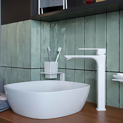 Смеситель для настольного умывальника, белый матовый, Slide, IDDIS, SLIWT01i01