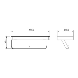 Держатель для туалетной бумаги GLASS LINE двойной с полкой, полка 30х12,5 см, хром/белое стекло